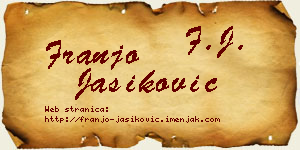 Franjo Jasiković vizit kartica